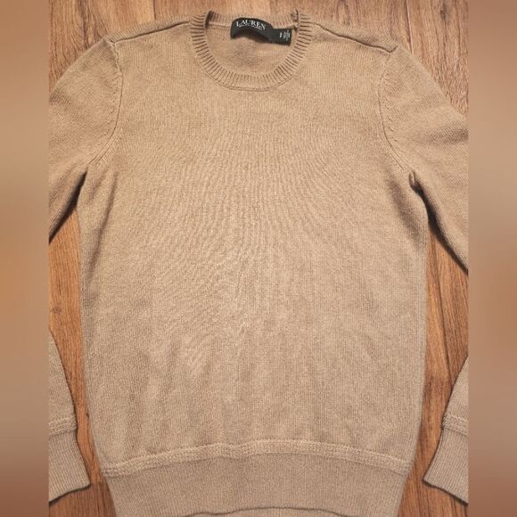 Ralph Lauren Black Label Crew Neck Lamb Wool Blend Tan Size S/P - Picture 3 of 6
